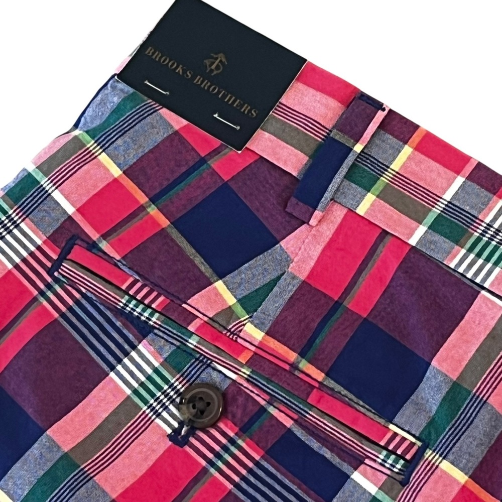 NWT Brooks Brothers Golf Shorts Mens 38 Plaid 11.5" 100% Cotton